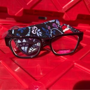 New Vera Bradley Reading Black Glasses with Case